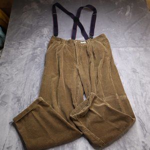 Brown Corduroy Suspender Overalls Pants Mens 38 Casual Outdoors Men 38x30